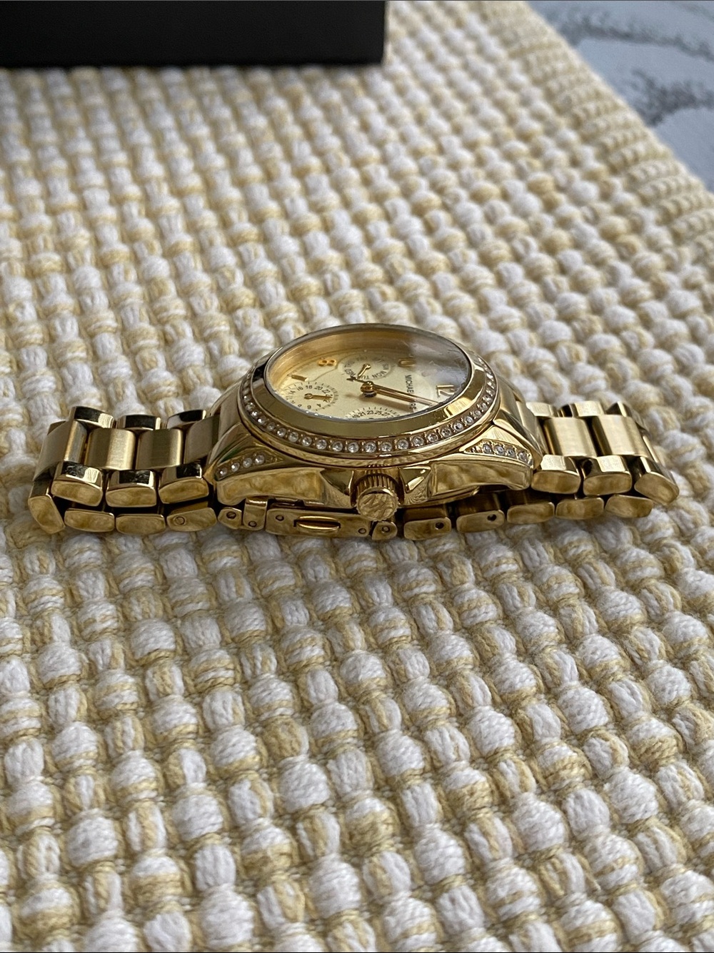 Michael Kors Gold-tone Crystal Bezel Chronograph Watch Women’s - Picture 6 of 9